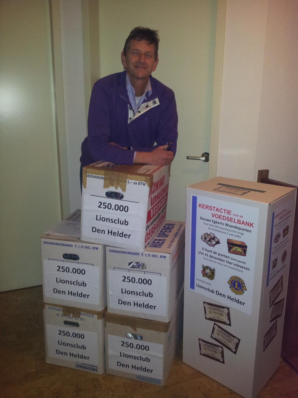 Kerstactie Lions goed voor 2.875 pakken koffie