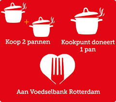 Kookwinkel doneert pannen aan Voedselbank Rotterdam